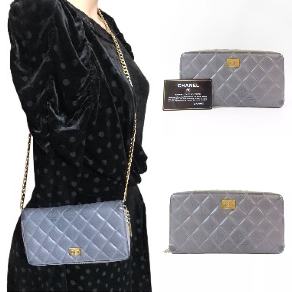 💎✨ AUTHENTIC ✨💎 CHANEL ZIPPY CROSSBODY WALLET LEATHER
